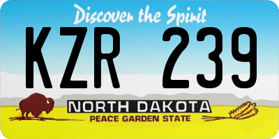 ND license plate KZR239