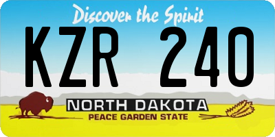 ND license plate KZR240