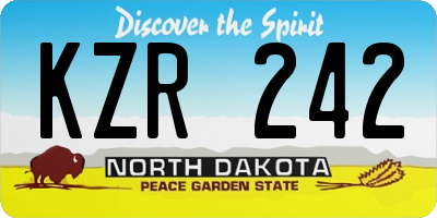 ND license plate KZR242