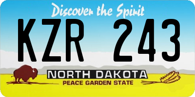 ND license plate KZR243