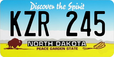 ND license plate KZR245
