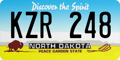 ND license plate KZR248