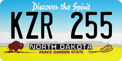 ND license plate KZR255