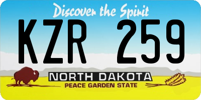 ND license plate KZR259