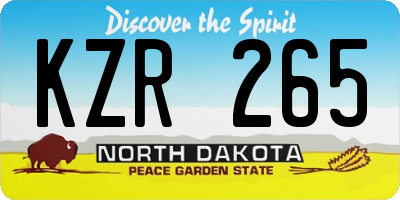 ND license plate KZR265