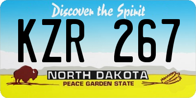 ND license plate KZR267