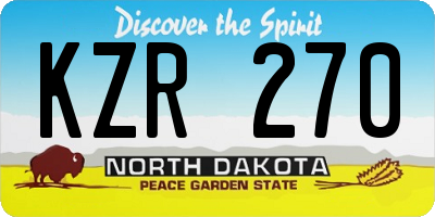 ND license plate KZR270