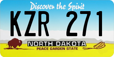 ND license plate KZR271