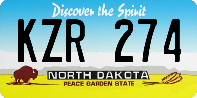 ND license plate KZR274