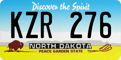 ND license plate KZR276