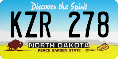 ND license plate KZR278