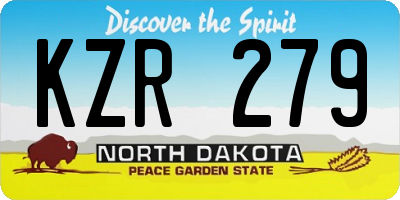 ND license plate KZR279
