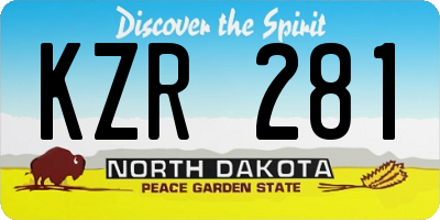 ND license plate KZR281