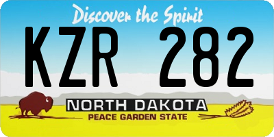 ND license plate KZR282
