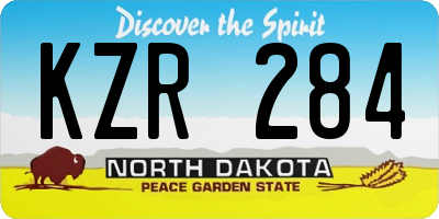 ND license plate KZR284