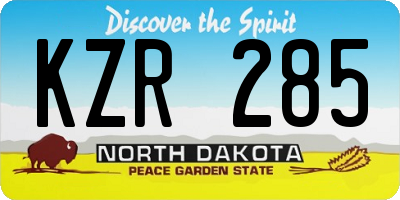ND license plate KZR285