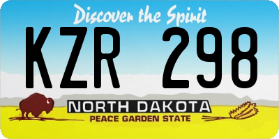ND license plate KZR298