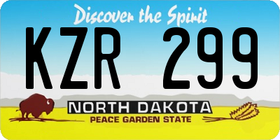ND license plate KZR299