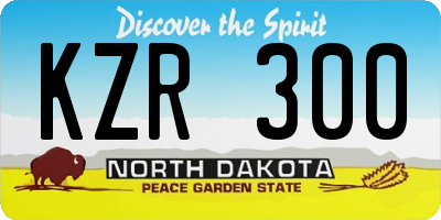 ND license plate KZR300
