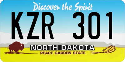 ND license plate KZR301