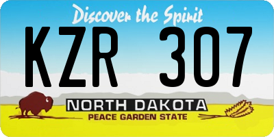 ND license plate KZR307