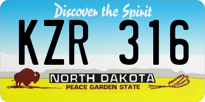 ND license plate KZR316