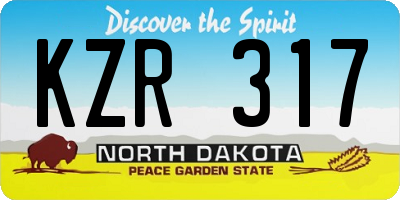 ND license plate KZR317