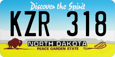 ND license plate KZR318