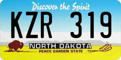 ND license plate KZR319