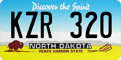 ND license plate KZR320