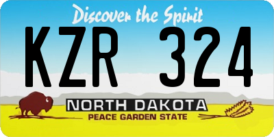 ND license plate KZR324