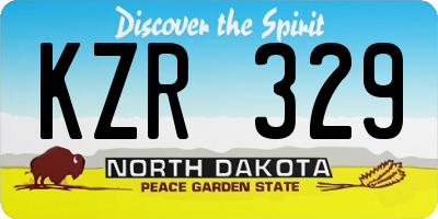 ND license plate KZR329