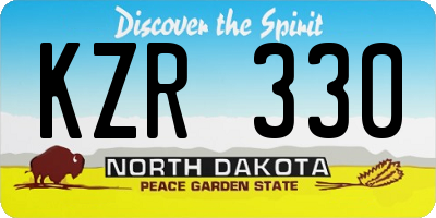 ND license plate KZR330
