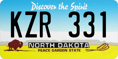 ND license plate KZR331