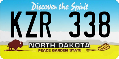 ND license plate KZR338