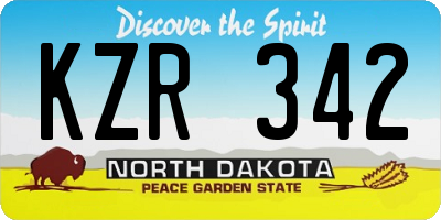 ND license plate KZR342