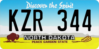 ND license plate KZR344