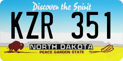 ND license plate KZR351