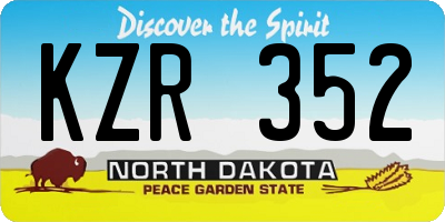 ND license plate KZR352
