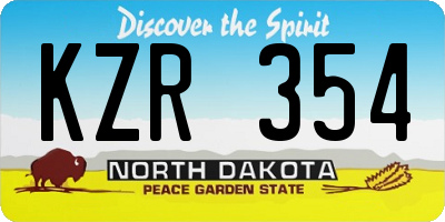 ND license plate KZR354