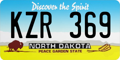 ND license plate KZR369