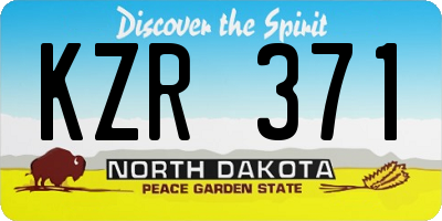 ND license plate KZR371