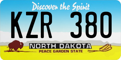ND license plate KZR380