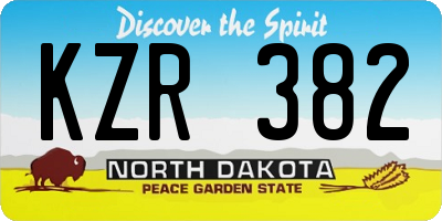 ND license plate KZR382