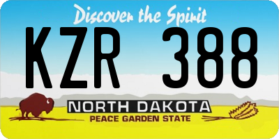 ND license plate KZR388