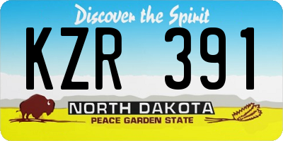 ND license plate KZR391