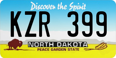 ND license plate KZR399