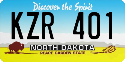 ND license plate KZR401