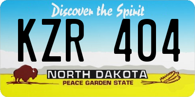 ND license plate KZR404