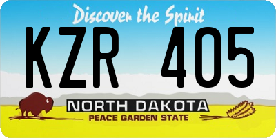 ND license plate KZR405